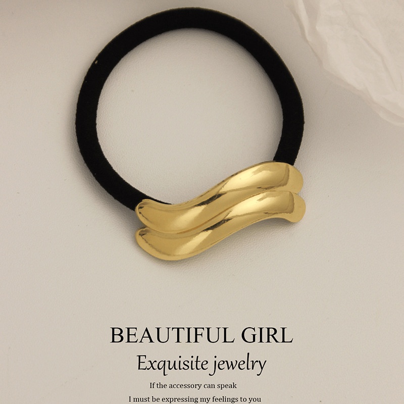 Women's Versatile Retro Alloy Elastic Hair Ties Round Cold Tone