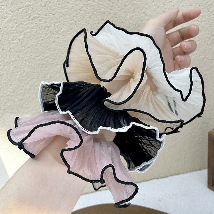 Women's Classic Handmade Cloth Hair Tie for Daily Wear Color Block