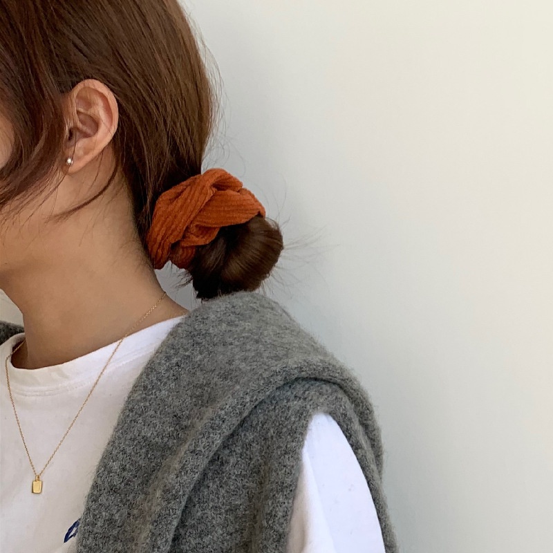 Women's Winter Large Velvet Elastic Hair Ties Simple Solid Color