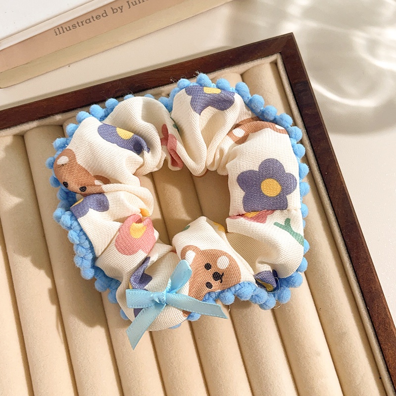 Women's Daily Sweet Rib-Knit Lace Hair Tie Solid Flower Lattice