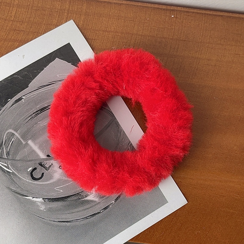 Women's Autumn Winter Plush Elastic Ponytail Scrunchies Candy Color