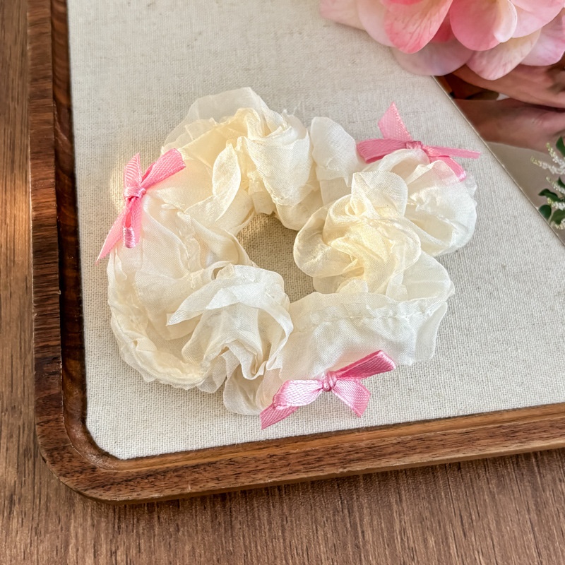 Women Daily Oversized High Elastic Lace Hair Scrunchie Elegant Floral