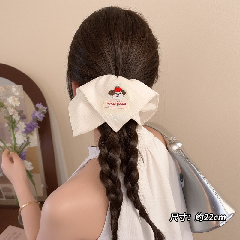 Women's Elegant Square Scarf Scrunchie Chic Cloth Ponytail Hair Tie