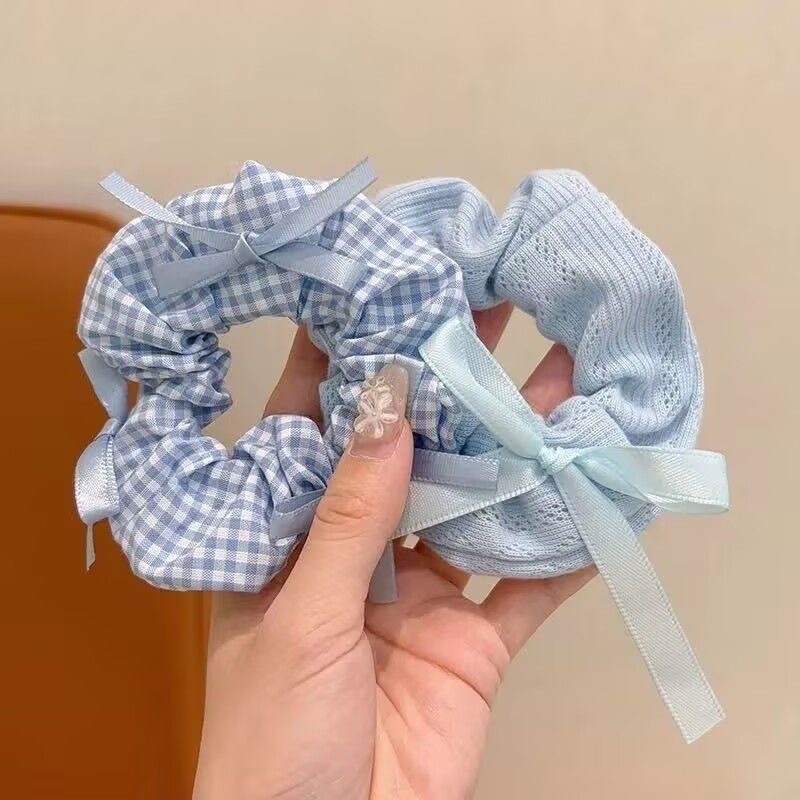 Women's Bowknot Lace Hair Scrunchie Ponytail Holder Sweet Fresh Pattern