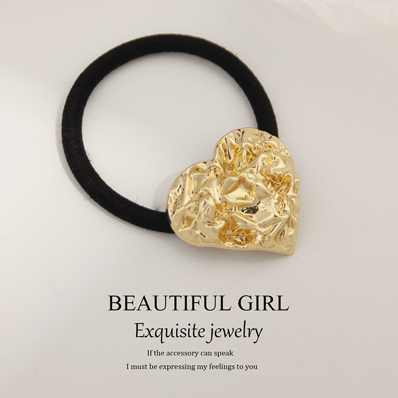 Women's Versatile Retro Alloy Elastic Hair Ties Round Cold Tone