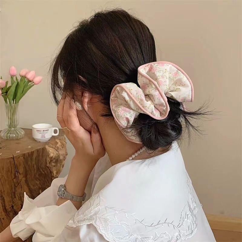 Women's Flower Hair Tie Sweet Street Style Grey Pink Floral Pattern
