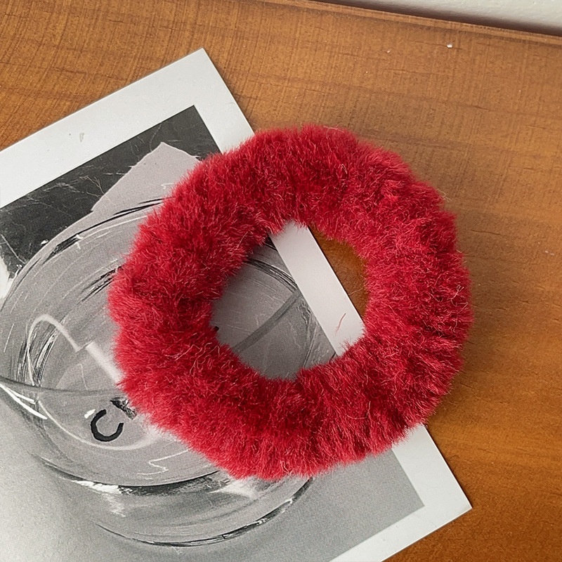 Women's Autumn Winter Plush Elastic Ponytail Scrunchies Candy Color