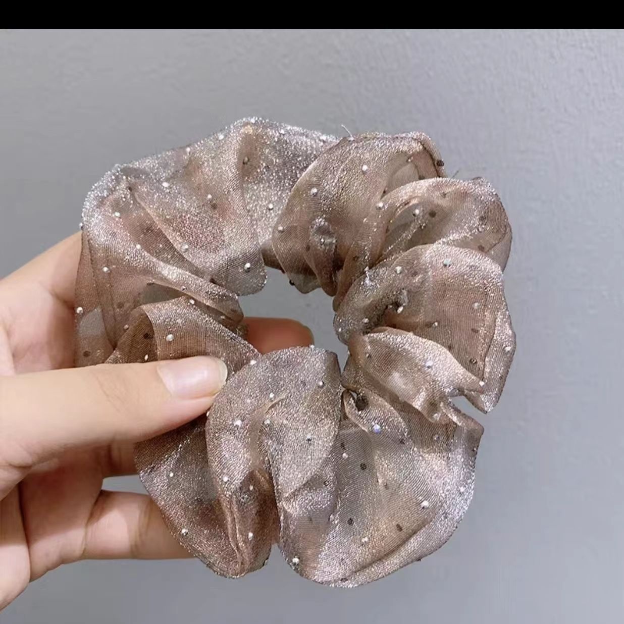 Women's Simple Classic Gauze Hair Tie For Daily Wear Solid Color