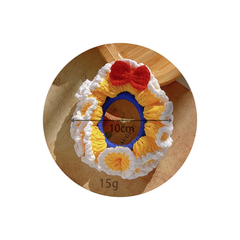 Women's Winter Hand Knitted Yarn Elastic Hair Tie British Retro Style