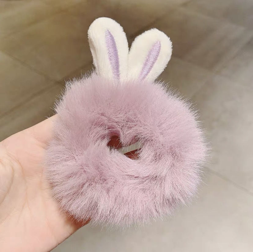Women's Daily Plush Hair Tie Cute Fashion Bunny Ears Scrunchie