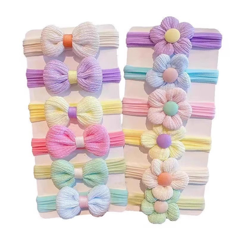 Girls High Elastic Cloth Ponytail Hair Bands Bright Dopamine Colors