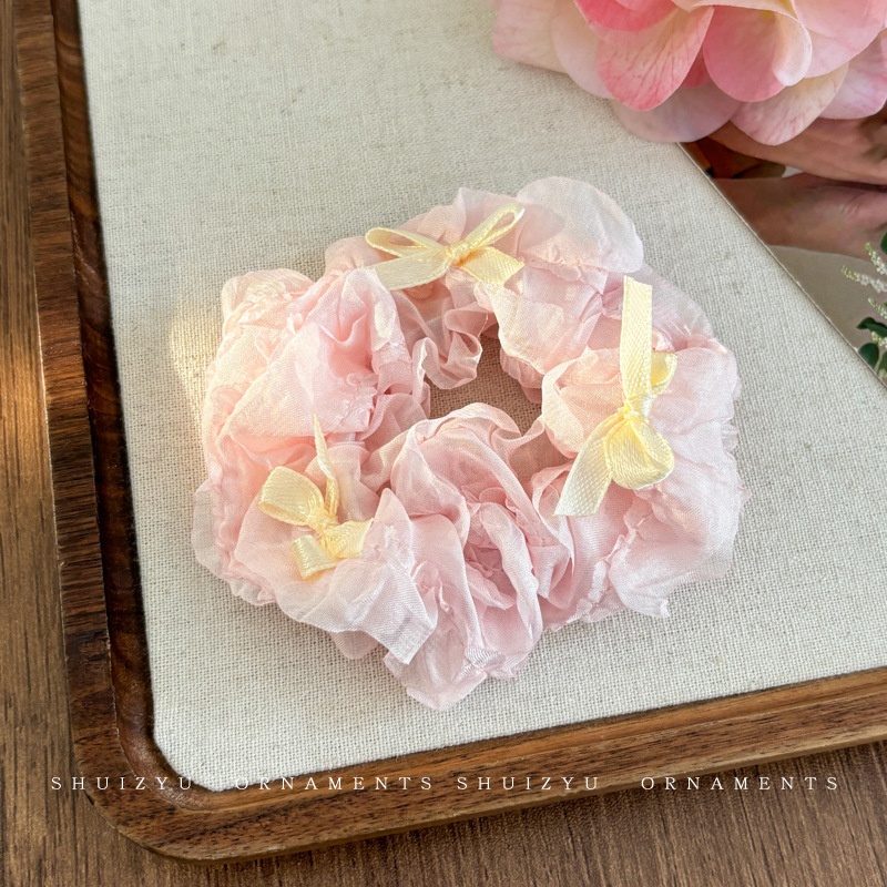 Women Daily Oversized High Elastic Lace Hair Scrunchie Elegant Floral