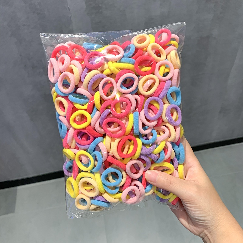 Girls High Elastic Seamless Hair Ties Nylon Towel Ring Rubber Bands