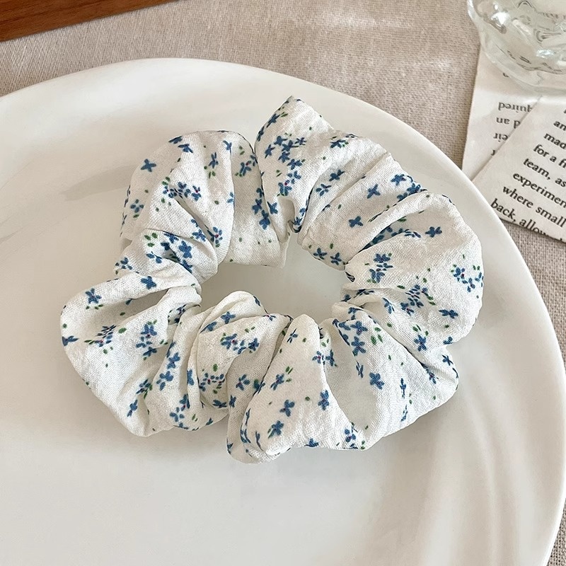 Women Daily Oversized High Elastic Lace Hair Scrunchie Elegant Floral
