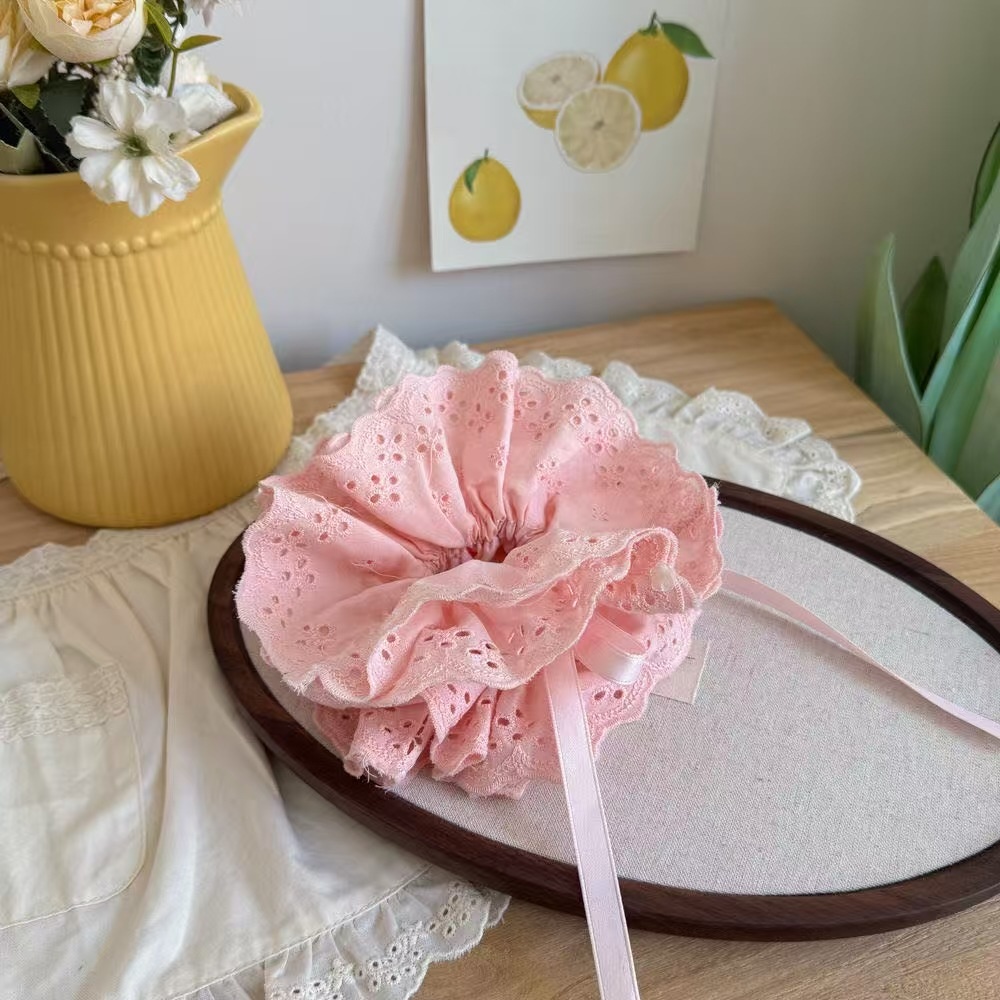 Women's Spring Summer Elegant Bowknot Hair Tie Sweet Lace Pattern