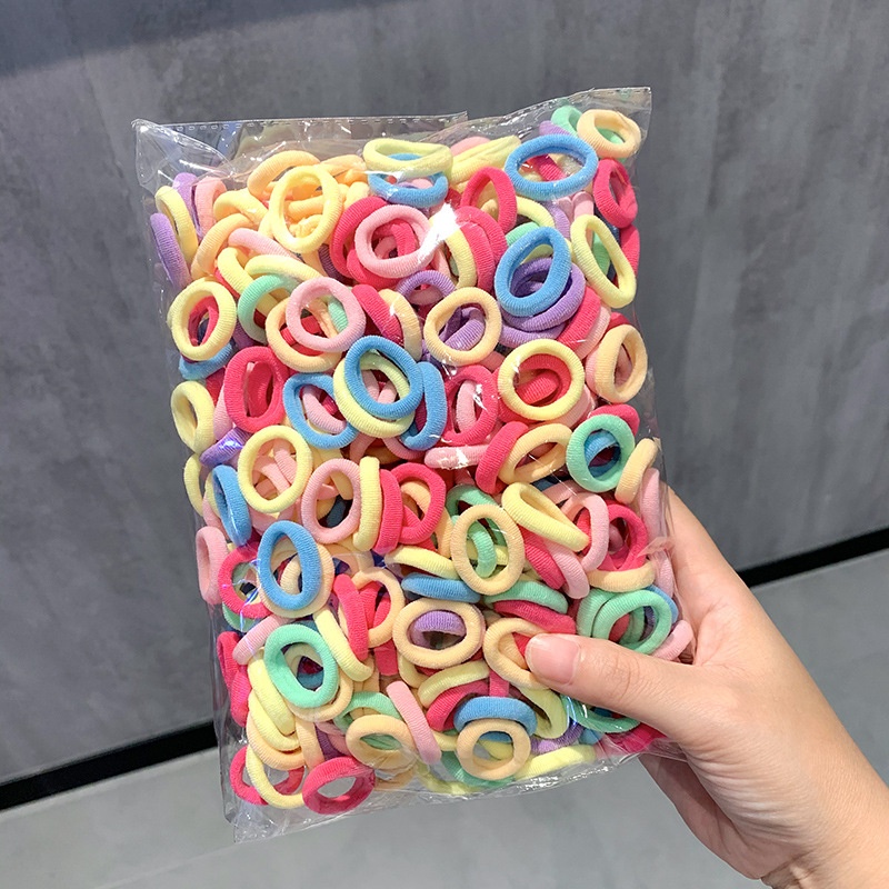 Girls High Elastic Seamless Hair Ties Nylon Towel Ring Rubber Bands