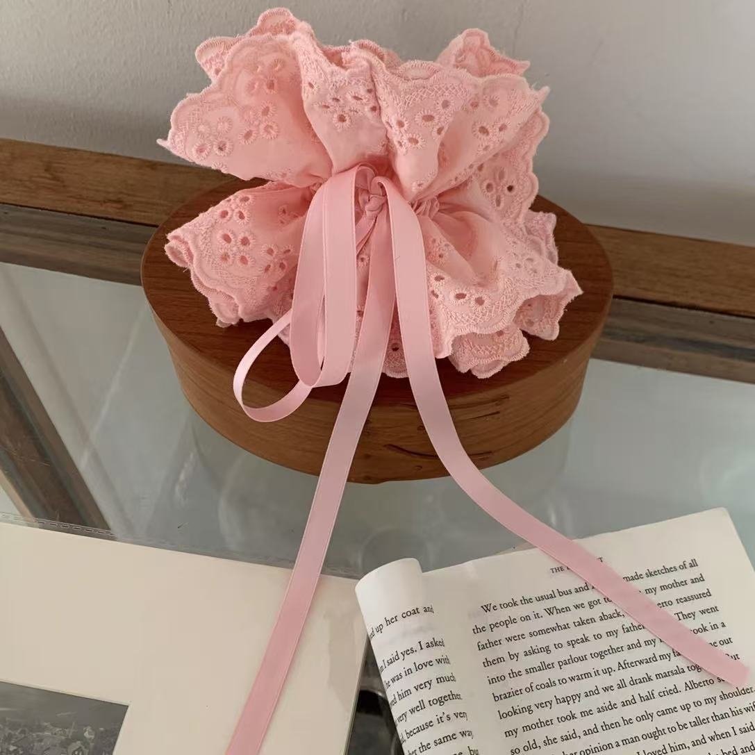 Women's High-End Large Cloth Bun Scrunchie Hair Tie Striped