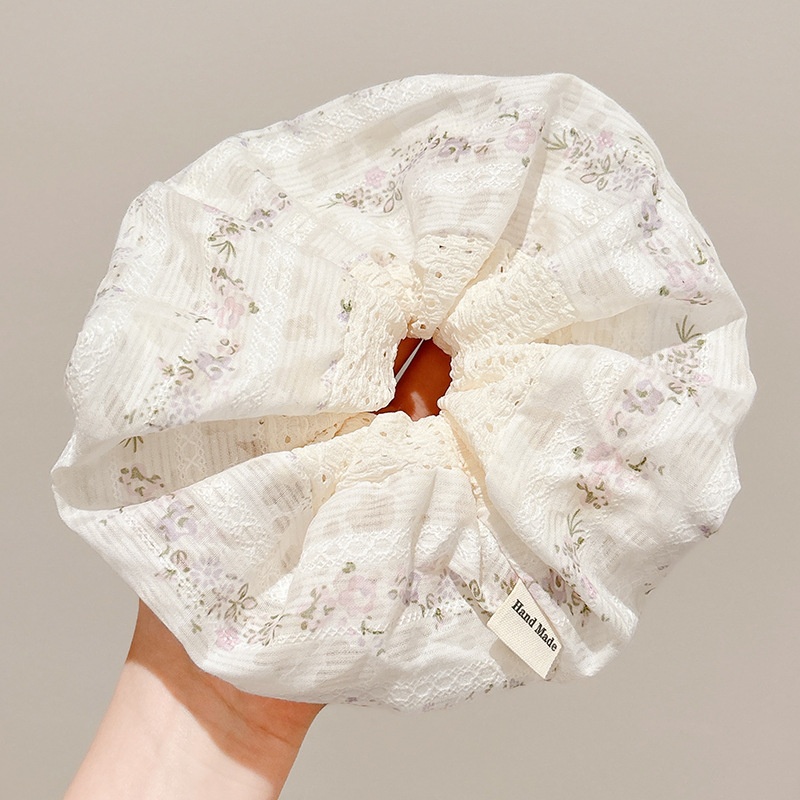 Women's Sweet Bun Scrunchie Hair Tie Multi-layer Lace Knit Cloth