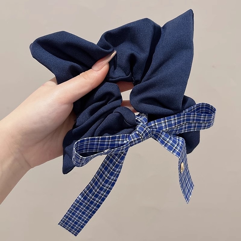 Women's Elegant Square Scarf Scrunchie Chic Cloth Ponytail Hair Tie