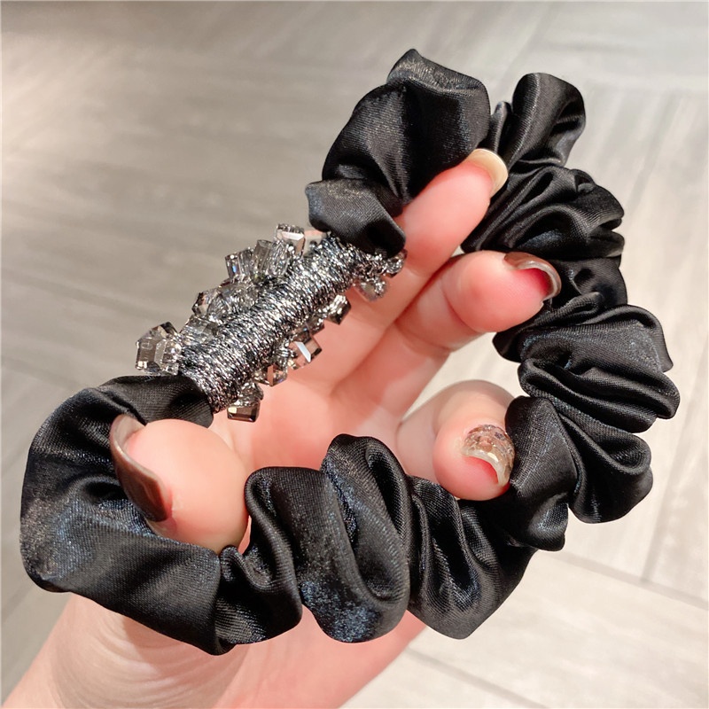 Women's Crystal Beaded Satin Elastic Hairband Multi-color Floral