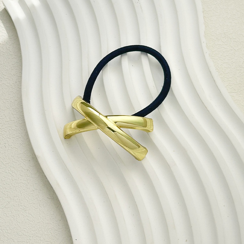 Women's Versatile Retro Alloy Elastic Hair Ties Round Cold Tone