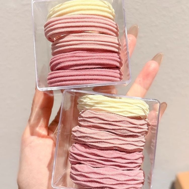 Girls Seamless High Elastic Ponytail Hair Ties Rubber Bands Pink Mixed