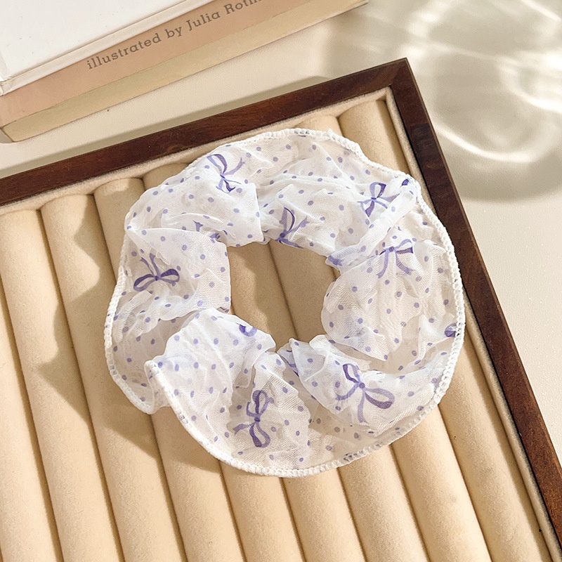 Women's Daily Sweet Rib-Knit Lace Hair Tie Solid Flower Lattice