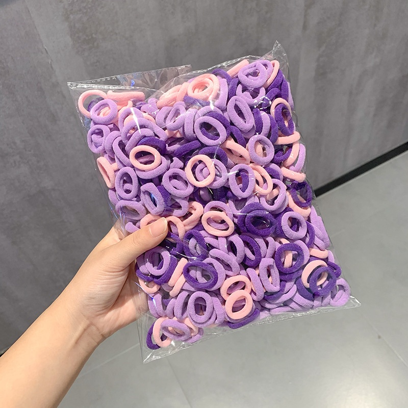 Girls High Elastic Seamless Hair Ties Nylon Towel Ring Rubber Bands