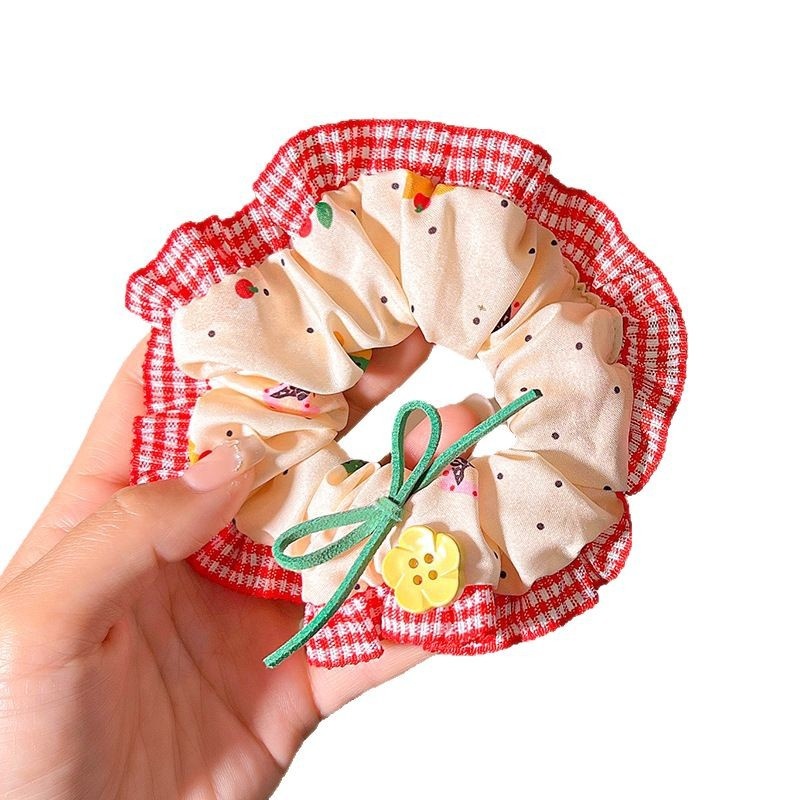 Women's Sweet Bun Scrunchie Hair Tie Multi-layer Lace Knit Cloth