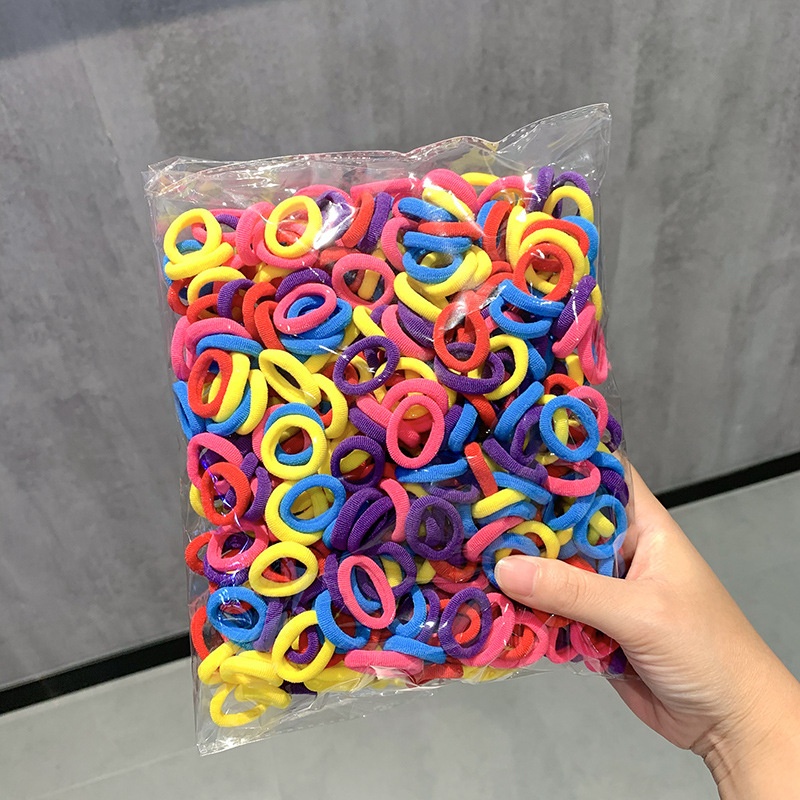 Girls High Elastic Seamless Hair Ties Nylon Towel Ring Rubber Bands