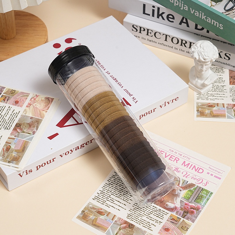 Women High Elastic Seamless Cloth Towel Hair Rings 20pcs Knit Pattern