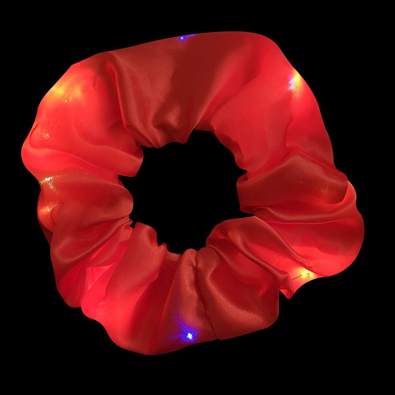 Women's Glowing LED Hair Tie Scrunchie For Daily Wear Solid Color