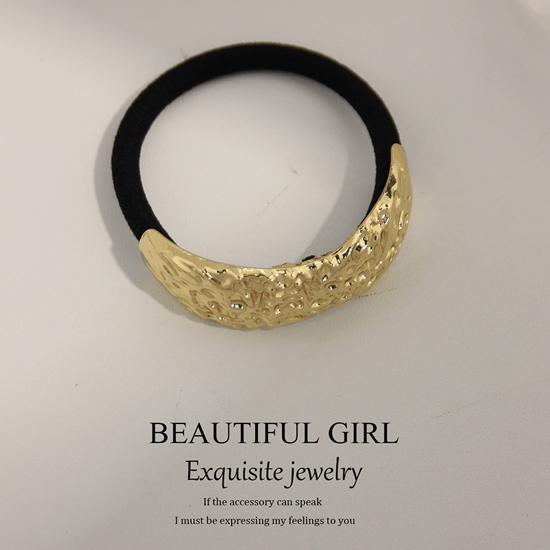 Women's Versatile Retro Alloy Elastic Hair Ties Round Cold Tone