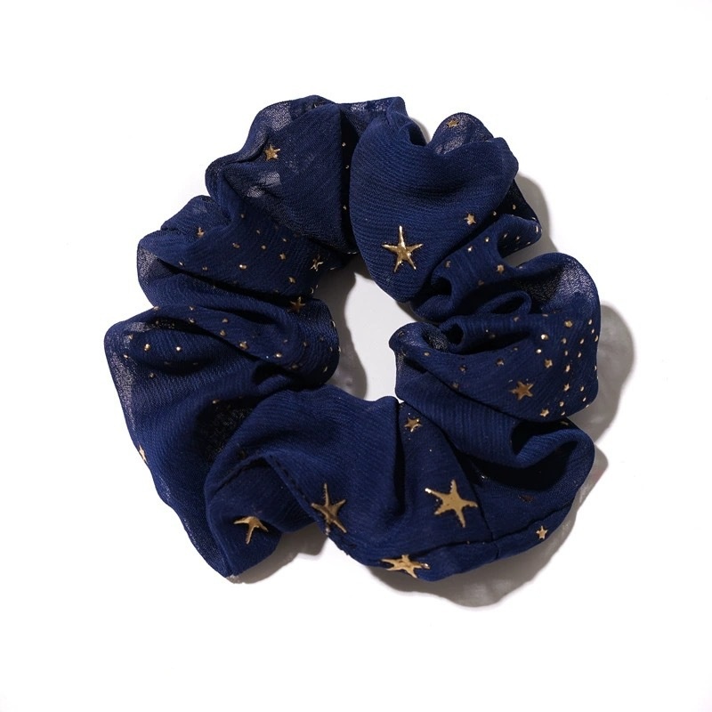 Women's Sweet Chiffon Scrunchie All-Match Hair Tie Printed Star Pattern