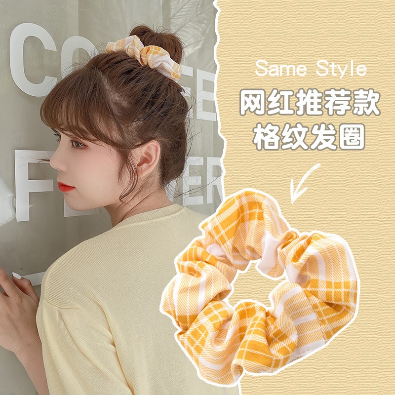 Women's Cloth Lace Scarf Scrunchie Daily Hair Tie Spring Tulip Floral