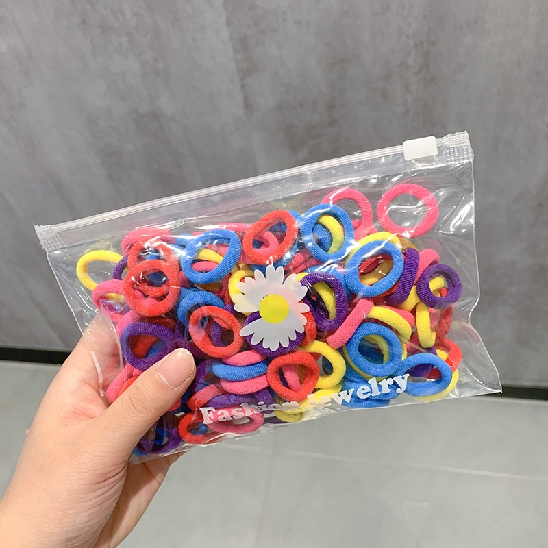 Girls High Elastic Seamless Hair Ties Nylon Towel Ring Rubber Bands