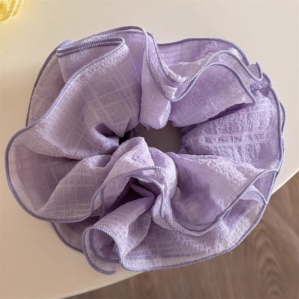 Women's Ballet Lace Hair Scrunchie Blue White Plaid Cherry Print