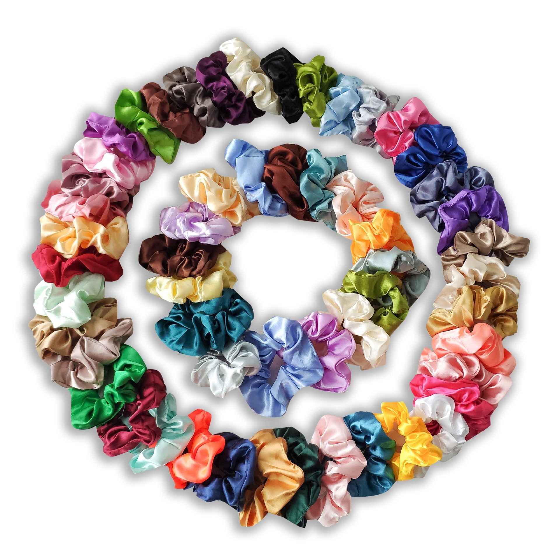 Women's Simple Fabric Hair Scrunchies Elastic Rubber Band Solid Color