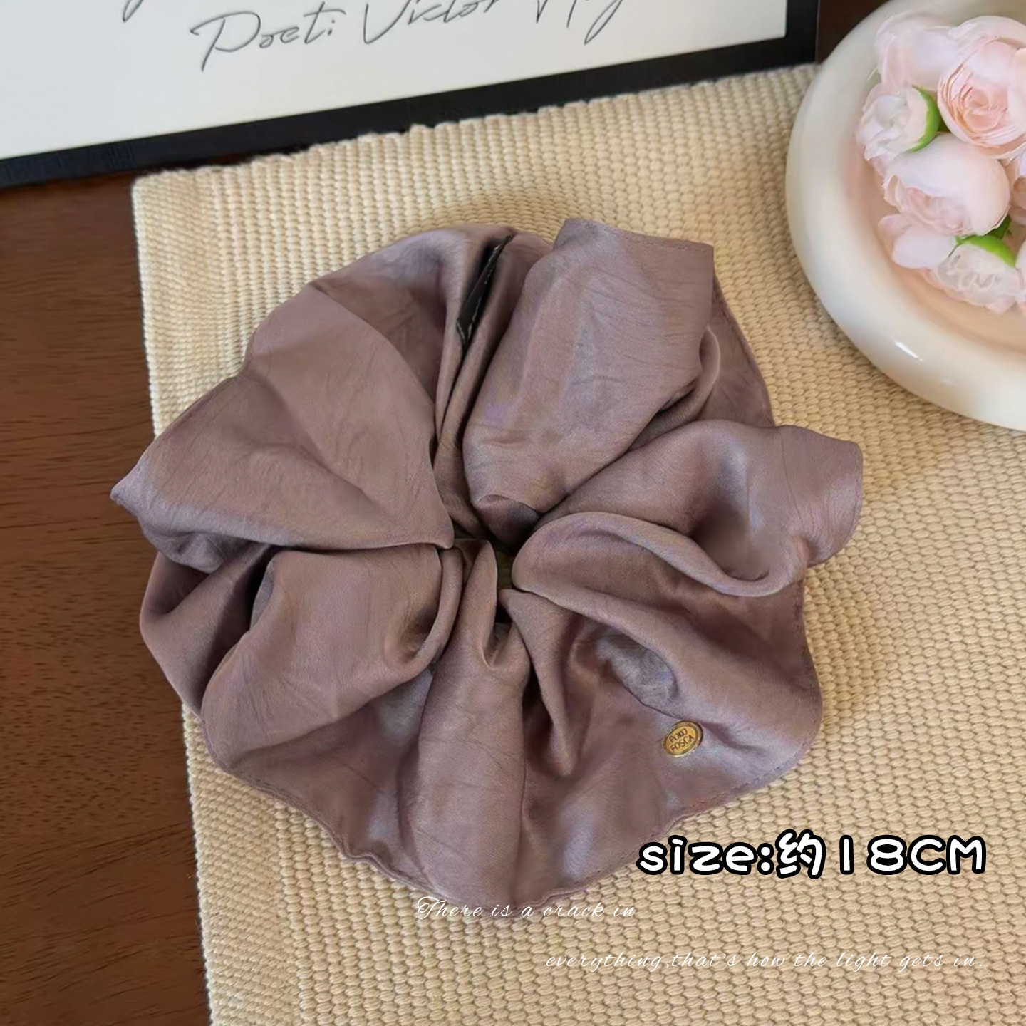 Women's Spring High-End Silky Pleated Pearl Streamer Large Hair Ring