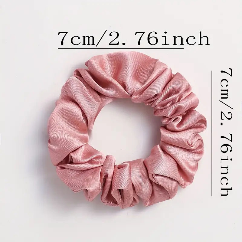 Women's Elegant Satin Scrunchie Hair Tie Knot Set Solid Color Matching