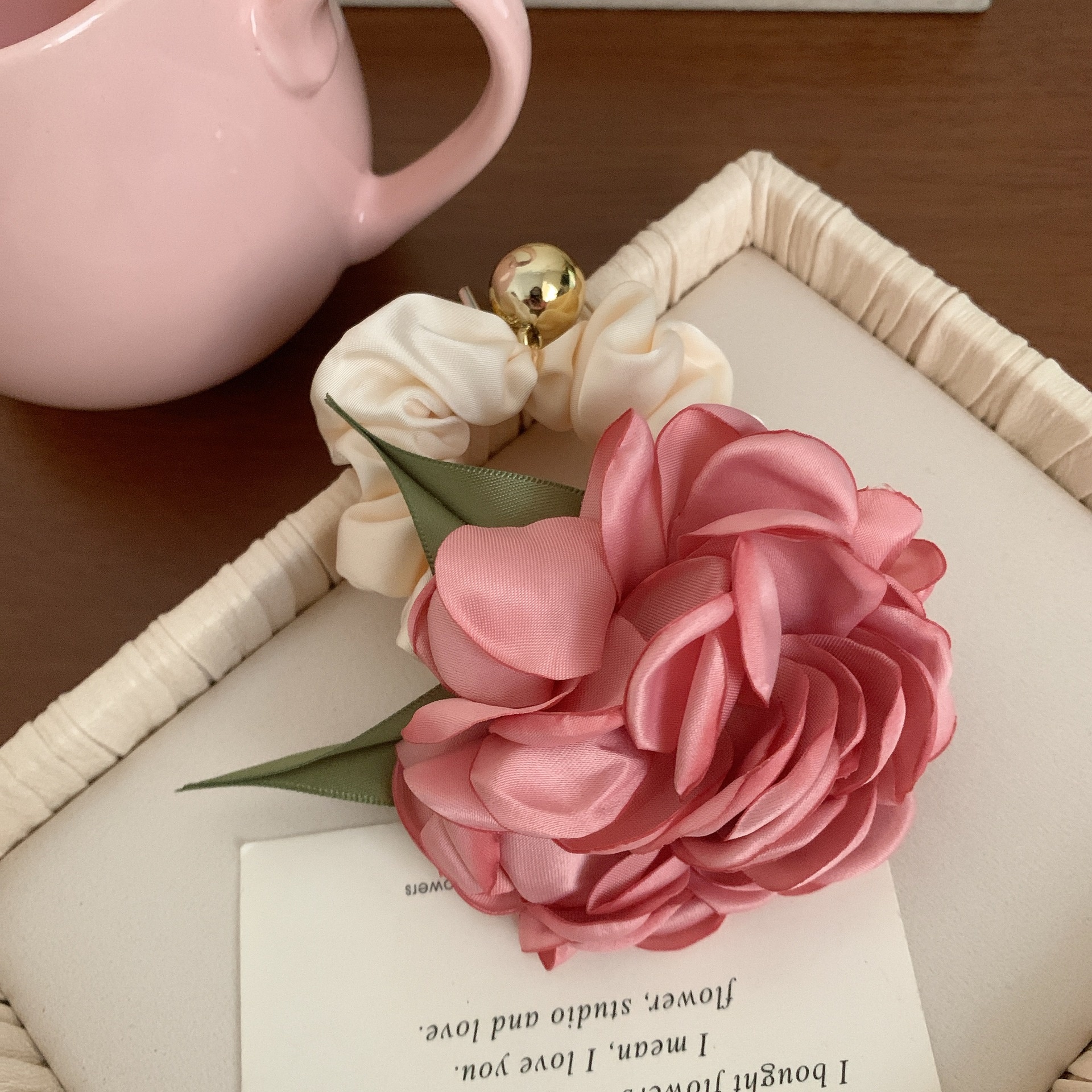 Women's Elegant Daily Cloth Hair Tie Retro Mountain Rose Flower