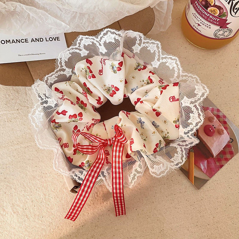 Women's Sweet Summer Bun Hair Scrunchie Irregular Pleated Fabric Tie