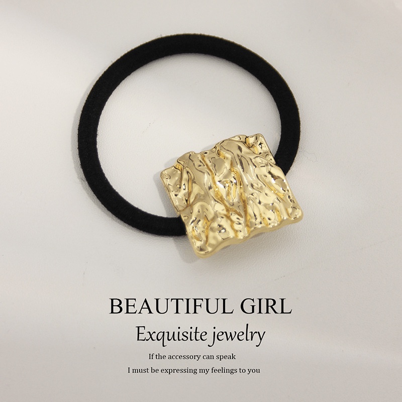 Women's Versatile Retro Alloy Elastic Hair Ties Round Cold Tone