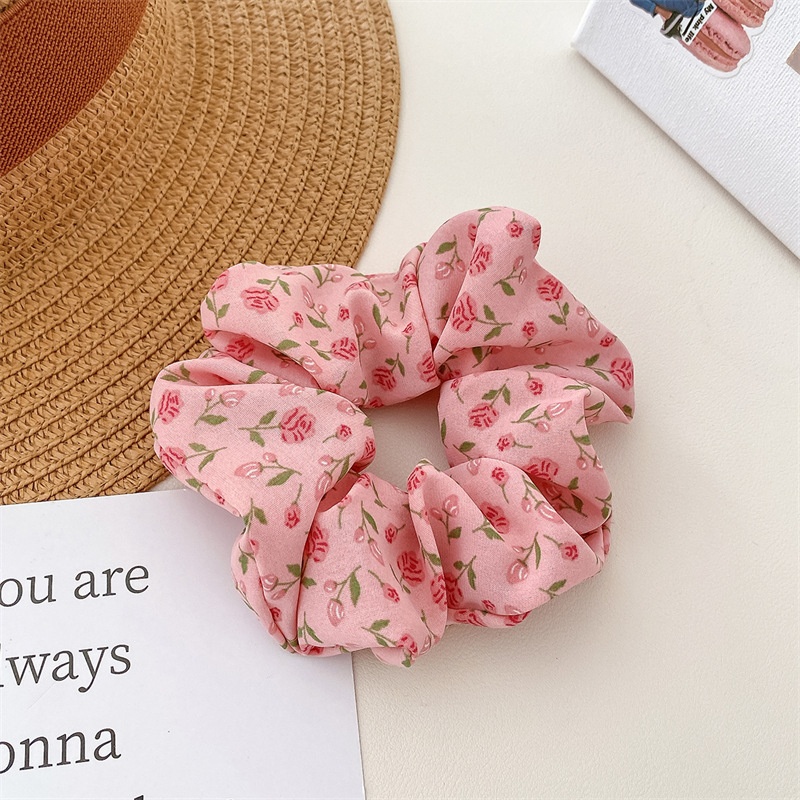 Women's Daily Handmade Cloth Hair Tie Sweet Flower Horse Print