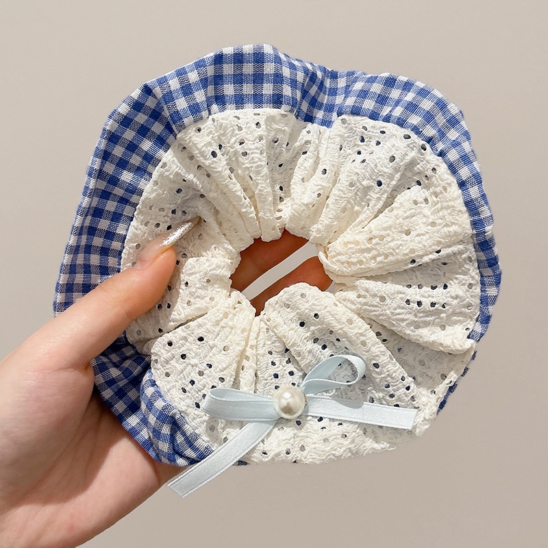 Women's Elegant Square Scarf Scrunchie Chic Cloth Ponytail Hair Tie