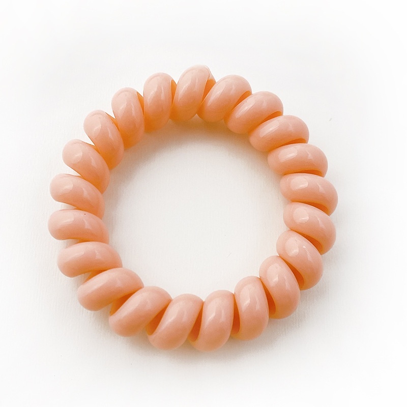 Girls Sweet Traceless Spiral Telephone Wire Hair Ties Candy Color