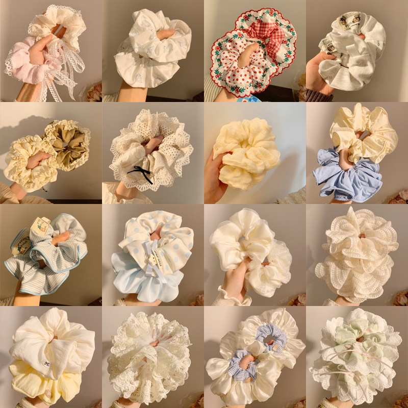 Women's French Retro Satin Scrunchie All-match Hair Tie Polka Dot