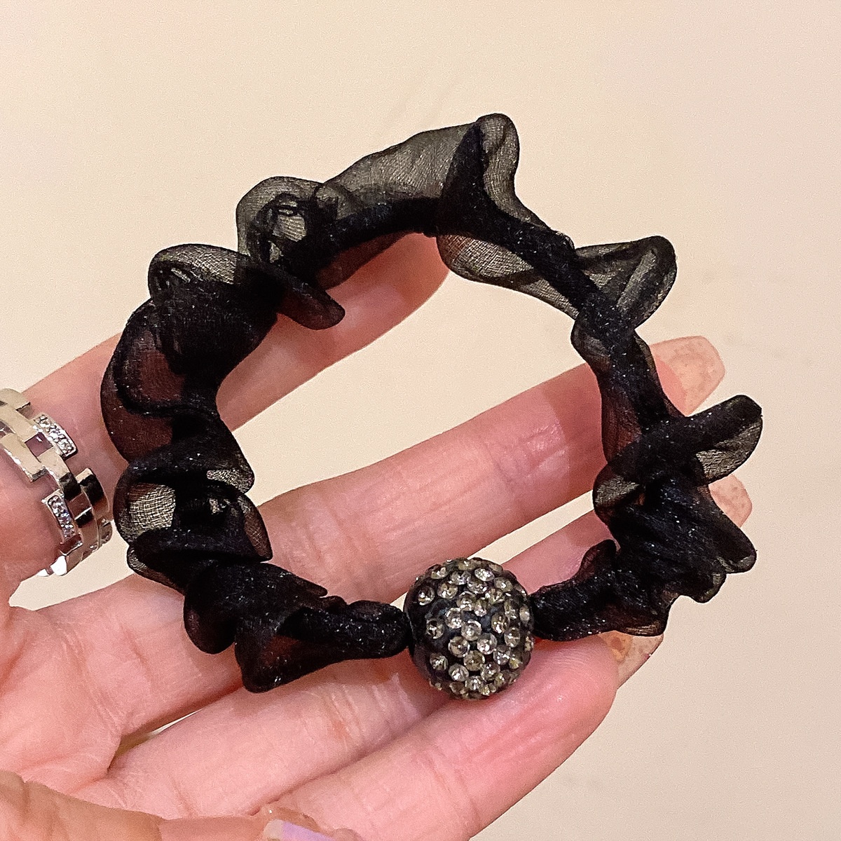 Women's Luxury Rhinestone Large Elastic Hair Tie Leopard Print