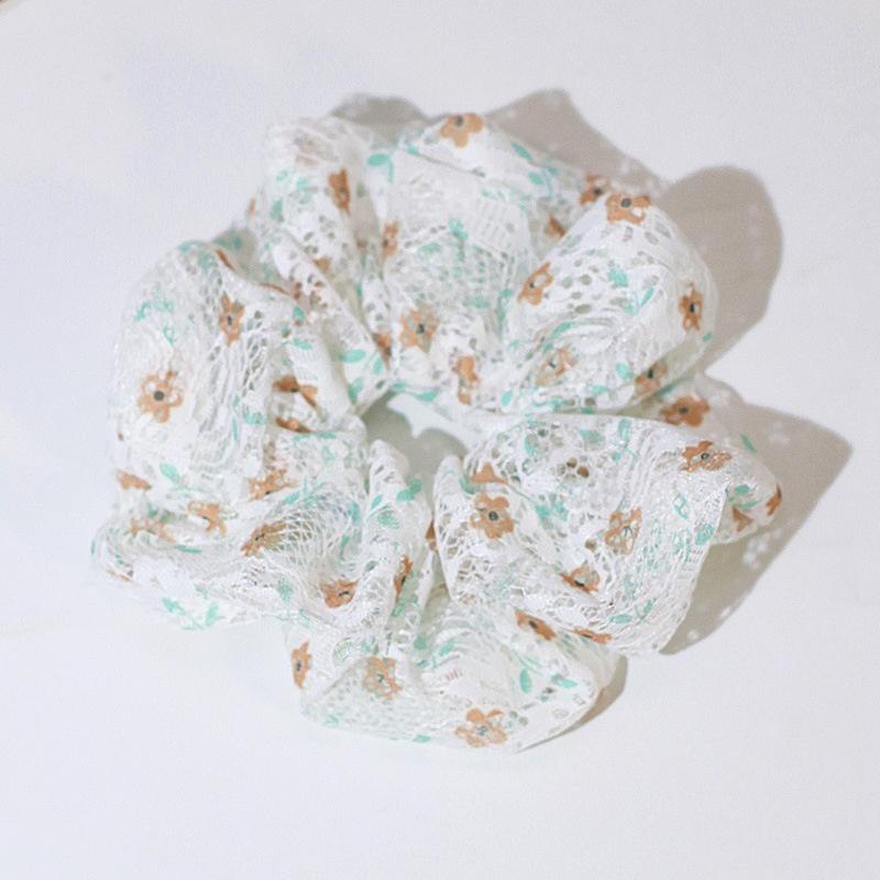 Women's Daily Summer Korean Pleated Lace Hair Tie Color Block