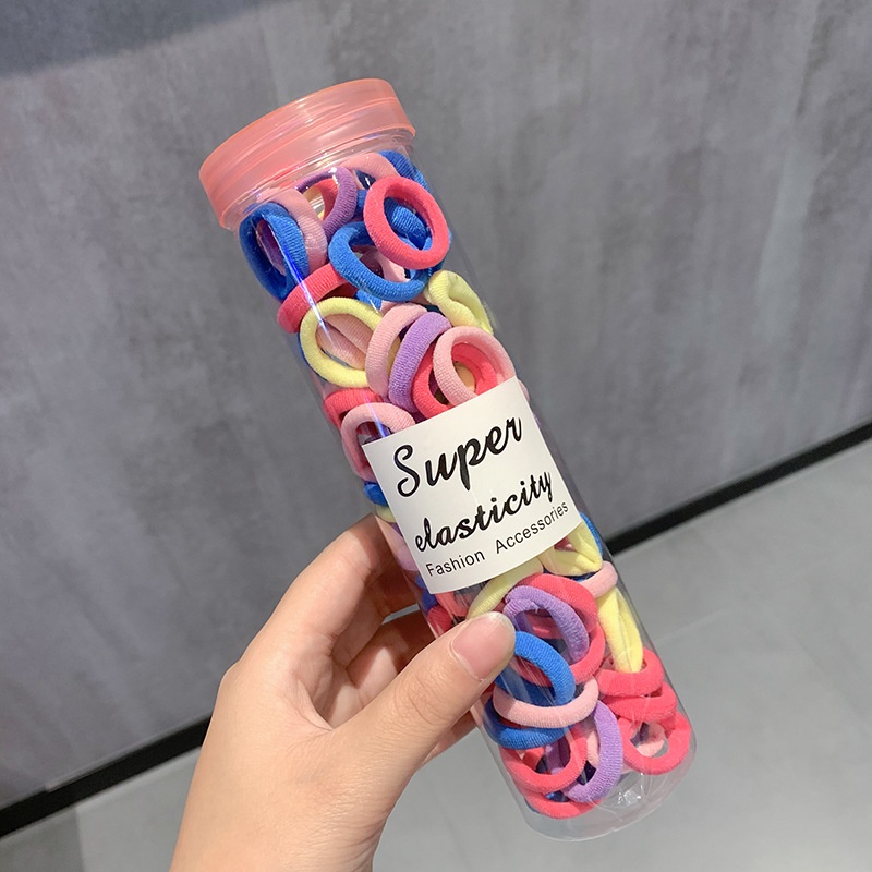 Girls High Elastic Seamless Hair Ties Nylon Towel Ring Rubber Bands